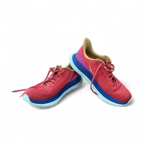 HOKA ONE ONE Mach 4 Women’s Running Training Sneakers Red Fiesta Size 7.5B - Picture 1 of 8